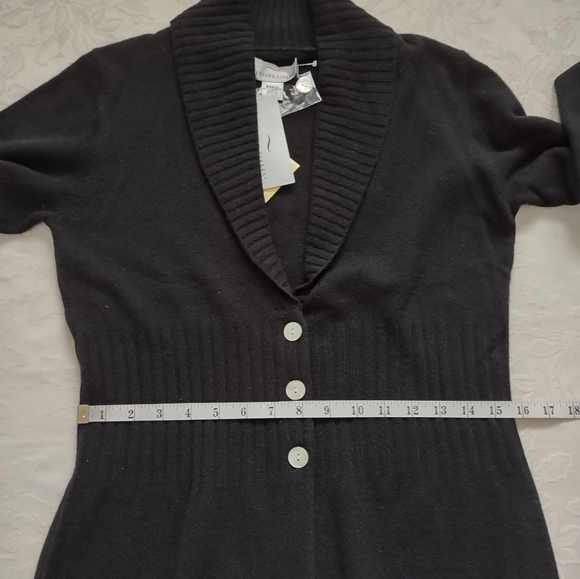 New 🎀 100% cashmere shawl collar cardigan pearlescent buttons - Picture 7 of 11